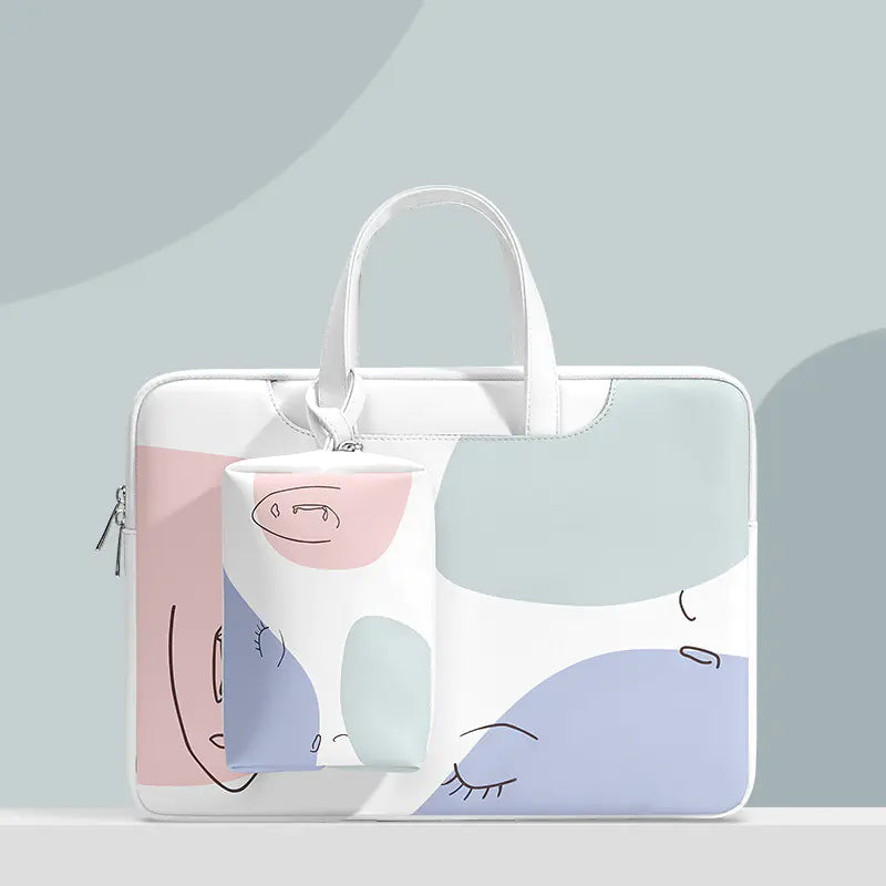 Clear handbag with cartoon pig design on a light gray background