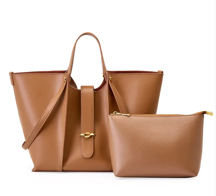 Premium Cowhide Leather Tote Bag – Elegant & Everyday Ready