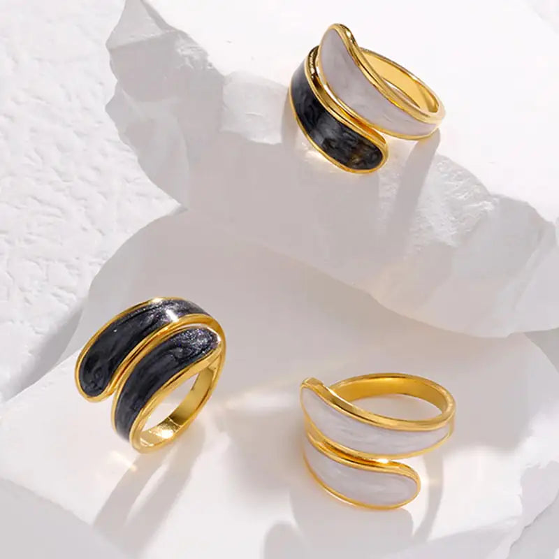 Adjustable “Drip” Ring in Titanium Steel – Black, Pearlescent White or Pearl Black