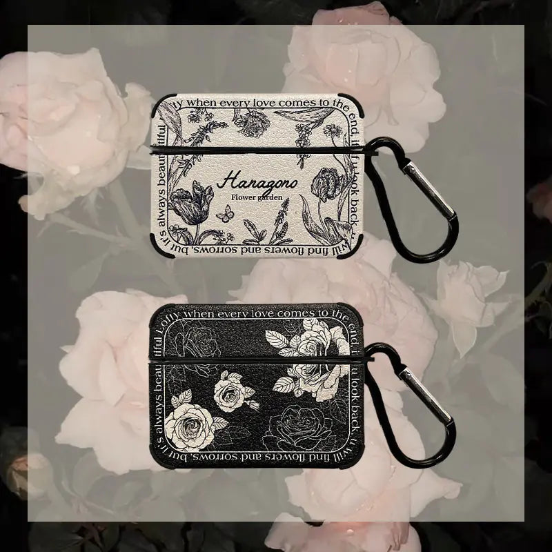 Retro French Rose AirPods Case – Vintage Floral Protection