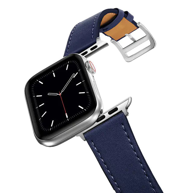 Smartwatch with a blue strap on a white background