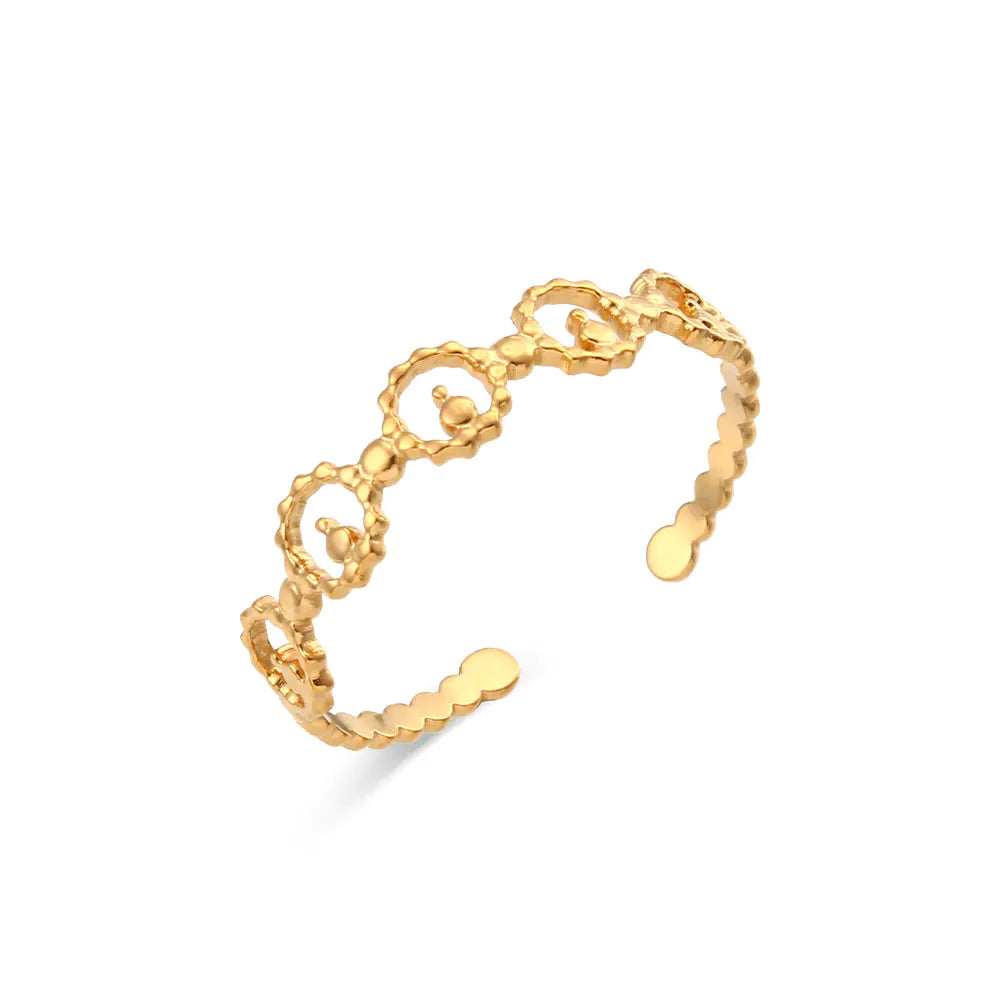 Gold bracelet on a white background