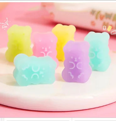 Gummy Bear Erasers – Pack of 5 Cute PVC Soft-Rubbers